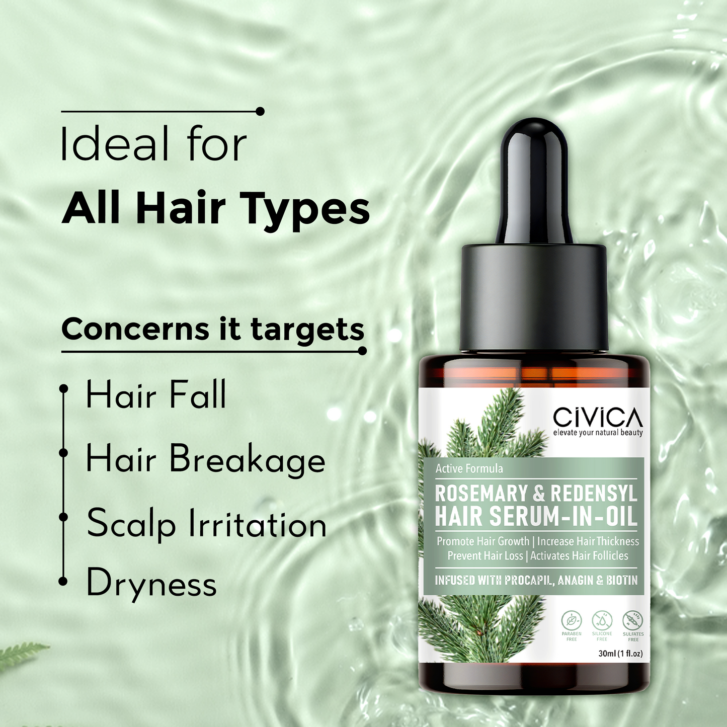 Civica Rosemary & Redensyl Hair Serum -In-Oil 30ml